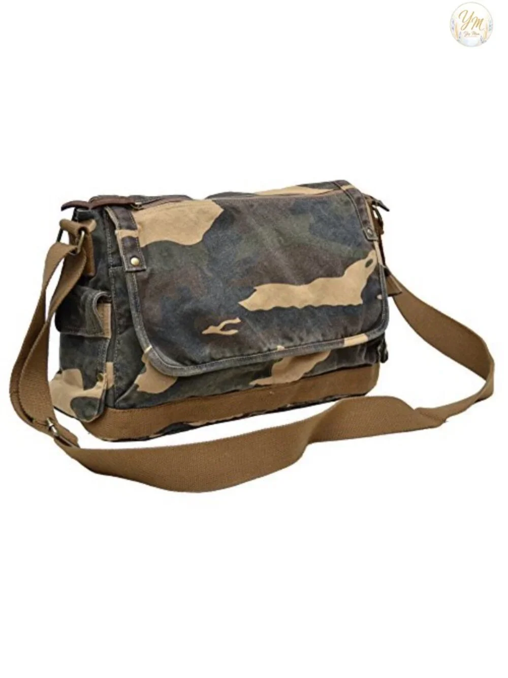 Canvas Messenger Bag Cross Body Shoulder Satchel with 15.6 Inch Laptop